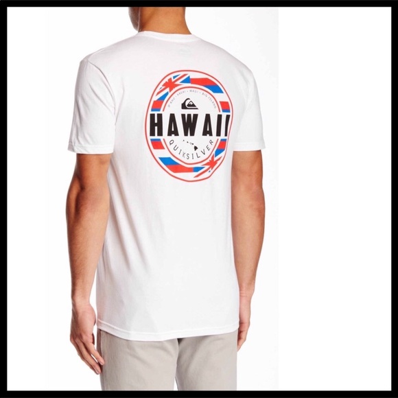QUICKSILVER WHITE SUMMER TEE SHORT SLEEVES HAWAII T-SHIRT A2C - Picture 2 of 7